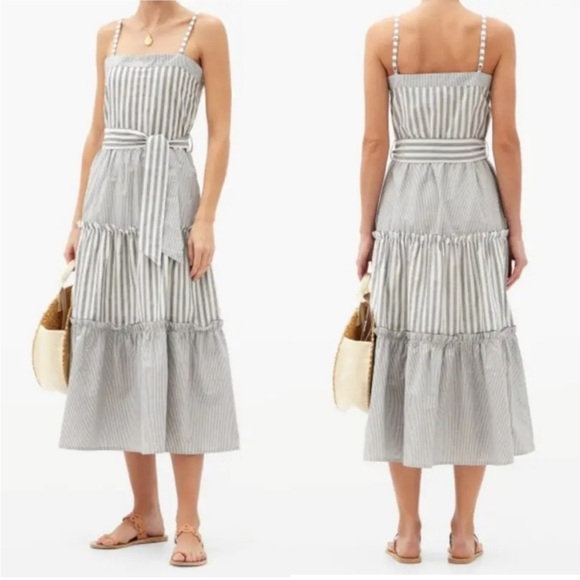 SOLID & STRIPED Dresses & Skirts - NWT Solid & Striped The Georgia Maxi Dress Gray White Large